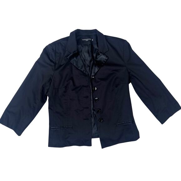 Avenue Montaigne Jackets & Blazers - Avenue Montaigne Black Satin Lapel Blazer Women’s Size 5 Tailored Jacket Junior